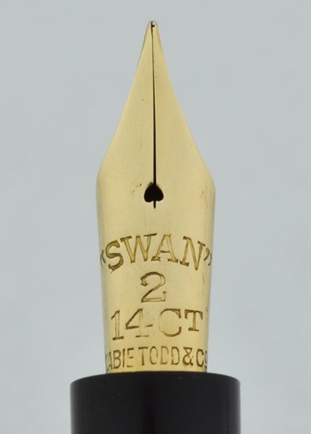 Mabie Todd Swan 142/54 Fountain Pen - BHR, Green Band, Extra Fine